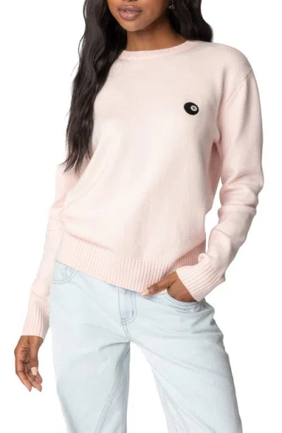 Edikted Magic 8 Embroidered Sweater In Light-pink