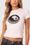Edikted Magic 8 T-shirt Top In Light/pink, Women's At Urban Outfitters