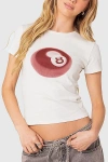 Edikted Magic 8 T-shirt Top In White, Women's At Urban Outfitters