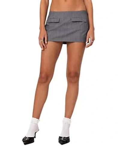 Edikted Magnolia Pinstripe Mini Skort In Gray