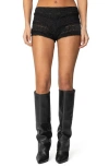 Edikted Maisley Sheer Lace Shorts In Black