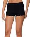 Edikted Maizy Scalloped Knit Micro Shorts In Black