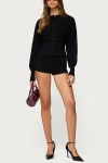 Edikted Maizy Scalloped Knit Micro Shorts In Black, Women's At Urban Outfitters In Black
