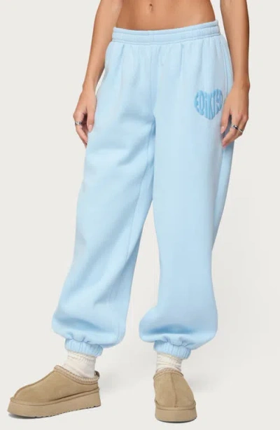 Edikted Major Love Logo Sweatpants In Blue