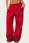 Edikted Major Wide Leg Sweatpants In Red