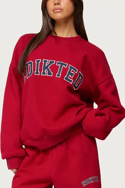 Edikted Major Sweatshirt In Red, Women's At Urban Outfitters