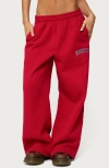 Edikted Major Wide Leg Sweatpants In Red