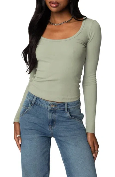 EDIKTED EDIKTED MAKENNA RIB SCOOP NECK TOP