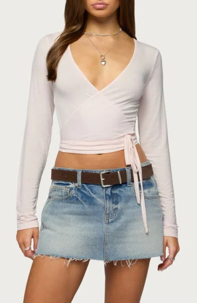 Edikted Malenna Wrap Crop Top In Burgundy