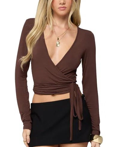 EDIKTED MALENNA WRAP TOP