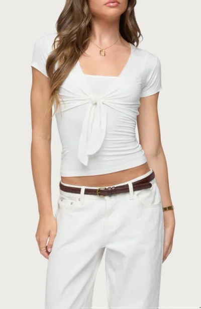Edikted Malka Two-piece Tie Front Top In White