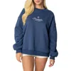 Edikted Manchester Embroidered Oversize Graphic Sweatshirt In Navy