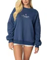 Edikted Manchester Embroidered Oversize Graphic Sweatshirt In Navy