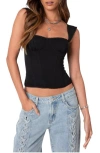 Edikted Marcella Wide Strap Mesh Corset In Black