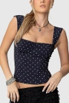 Edikted Marcella Wide Strap Mesh Corset In Black/and/white, Women's At Urban Outfitters