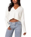 Edikted Women's Marcie Oversize Cropped Sweater In Cream
