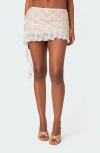 EDIKTED EDIKTED MARIA LACE RUFFLE DETAIL MINISKIRT