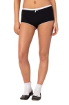 Edikted Mariana Pointelle Micro Shorts In Black