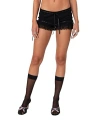 Edikted Marielle Ribbon Detail Shorts In Black