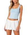 Edikted Marigold Side Slit Top In Light-blue
