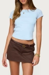 Edikted Marina Stripe Shoulder Raglan T-shirt In Blue