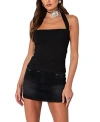 Edikted Marisol Straight Neck Halter Top In Black