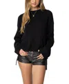 Edikted Marleen Oversize Crewneck Cotton Sweater In Black