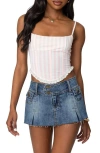 Edikted Marlen Stripe Corset Top In Light-pink