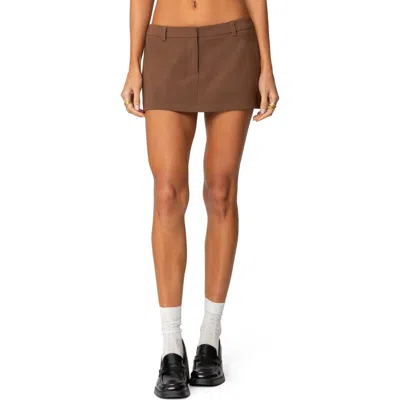 Edikted Marlie Tailored Micro Mini Skort In Brown