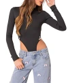 Edikted Marlo High Cut Bodysuit In Black