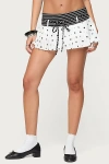 Edikted Marniee Mixed Print Pleated Mini Skort In Black/and/white, Women's At Urban Outfitters In White