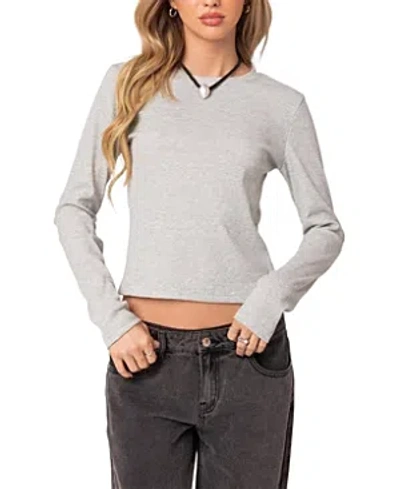EDIKTED MARNY LONG SLEEVE WAFFLE TOP