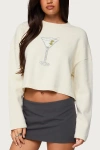 Edikted Martini Club Crewneck Sweater In White