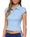 Edikted Massie Tailored Button Up Shirt In Blue