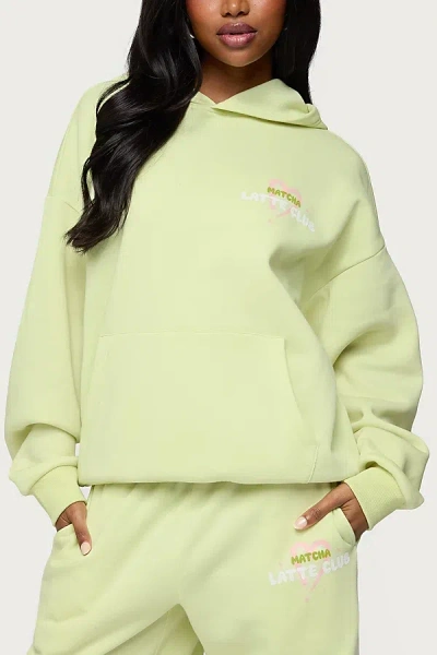 EDIKTED MATCHA LOVER OVERSIZED HOODIE IN GREEN, WOMEN'S AT URBAN OUTFITTERS