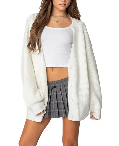 EDIKTED MATHILDE OVERSIZED V NECK CARDIGAN