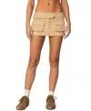 Edikted Mavis Cotton Cargo Miniskort In Beige