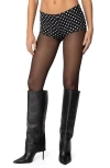 Edikted Maxene Polka Dot Micro Shorts In Black-and-white