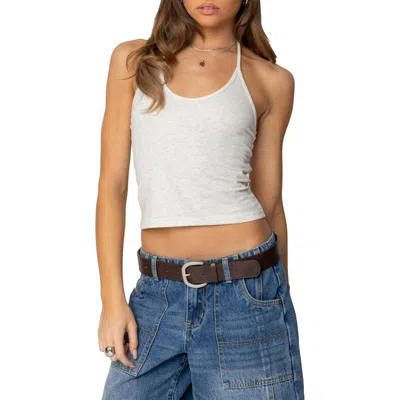 Edikted Maybell Halter Top In Gray-melange