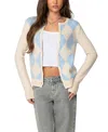 Edikted Maybelle Argyle Cardigan In Neutral