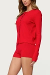 Edikted Maycee Knit Micro Shorts In Red, Women's At Urban Outfitters In Red