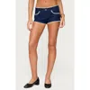Edikted Maye Contrast Trim Denim Shorts