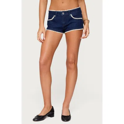 Edikted Maye Contrast Trim Denim Shorts