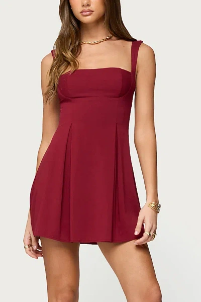 Edikted Mazey Sleeveless Minidress In Burgundy