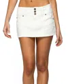 Edikted Mckinley Denim Mini Skirt In White