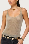 Edikted Meena Shiny Open Stitch Knit Tank In Multi