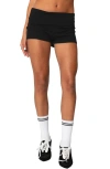 Edikted Meg Foldover Shorts In Black