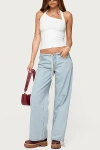 Edikted Meggie Low Rise Jeans In Light/blue, Women's At Urban Outfitters In Blue
