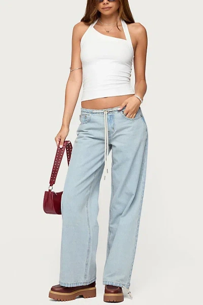 Edikted Meggie Low Rise Jeans In Light/blue, Women's At Urban Outfitters