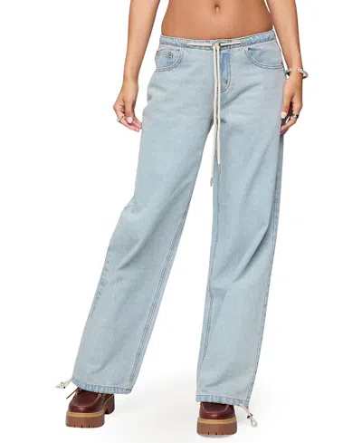 EDIKTED MEGGIE LOW RISE LIGHT RINSE WASH JEANS